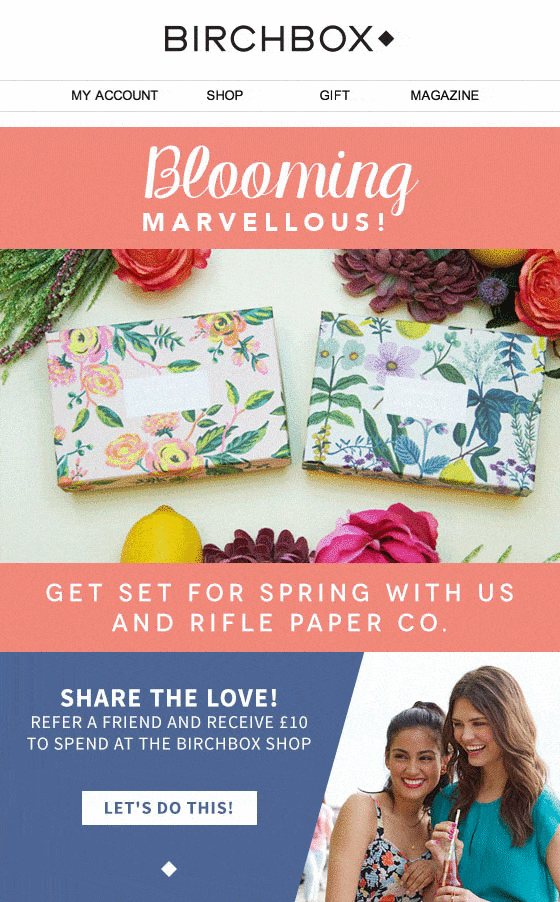 Birchbox – 与 Incentive 共享电子邮件