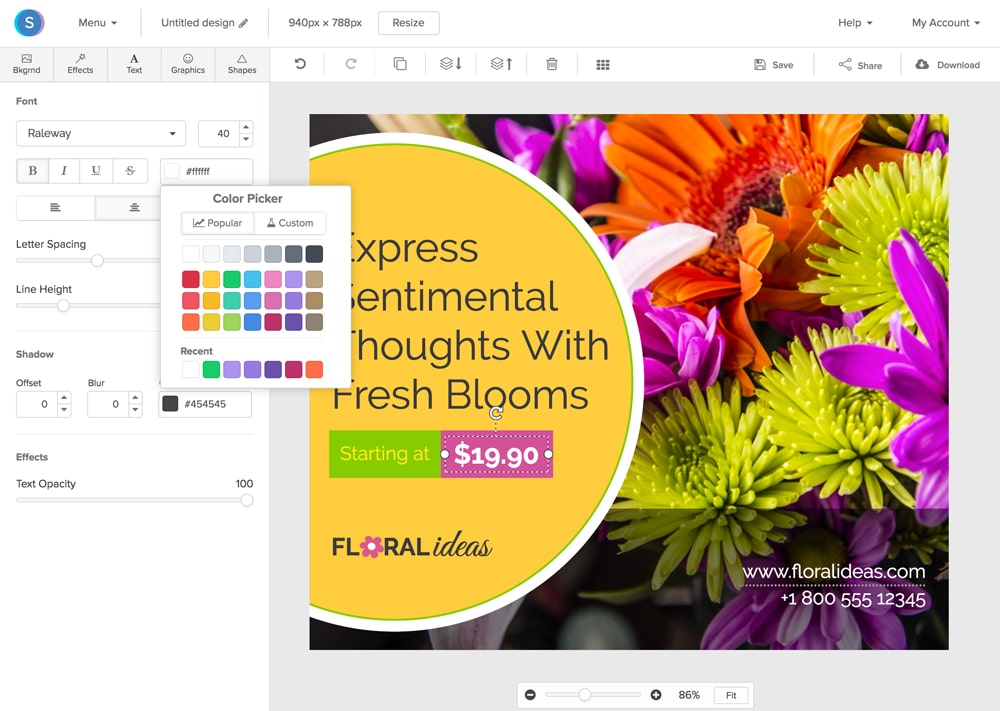 Snappa هي أداة رسومات على الإنترنت سريعة وسهلة وبأسعار معقولة. في غضون دقائق ، يمكن للأفراد إنشاء صور لوسائل التواصل الاجتماعي والمدونات وغير ذلك الكثير دون عناء اكتشاف منصات معقدة أخرى.