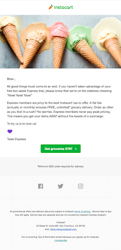 您可以通过提醒他们的到期日期来培养正在使用您服务的现有客户，并提供令人信服的理由为什么他们应该继续成为您的会员。