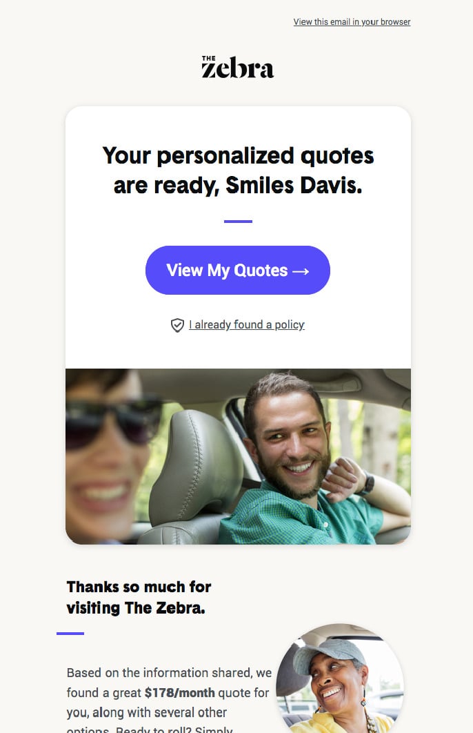Por último, mas definitivamente não menos importante, temos a estratégia de personalização. As pessoas responderão favoravelmente ao ver seu nome na linha de assunto do seu e-mail de varejo.