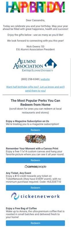 يمكن أن تساعد أتمتة البريد الإلكتروني بالإضافة إلى برامج تتبع القبول مؤسستك على تتبع البيانات المهمة ، مثل أعياد الميلاد والمواقع الجغرافية والمعلومات الأساسية الأخرى