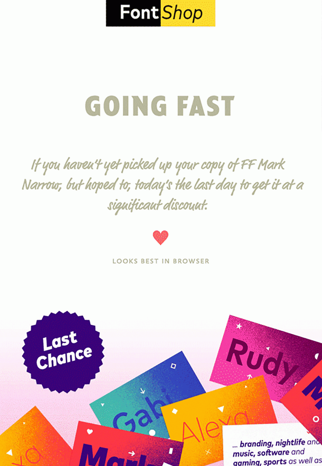 FontShop - แคมเปญการตลาดทางอีเมล - จดหมายข่าวทางอีเมล