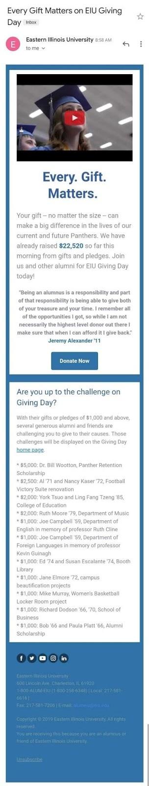 E-postadaki okul renkleri mavi ve beyazdır. Bununla birlikte, web sitesi materyali, renk şemalarının oldukça yoğun bir şekilde siyah ve gri içerdiğini göstermektedir.