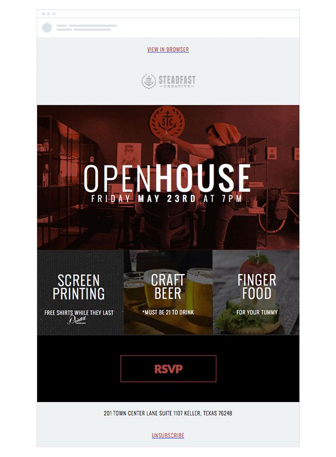 Ten e-mail zawiera wszystkie szczegóły wydarzenia, a także zapowiedź tego, czego mogą się spodziewać odwiedzający