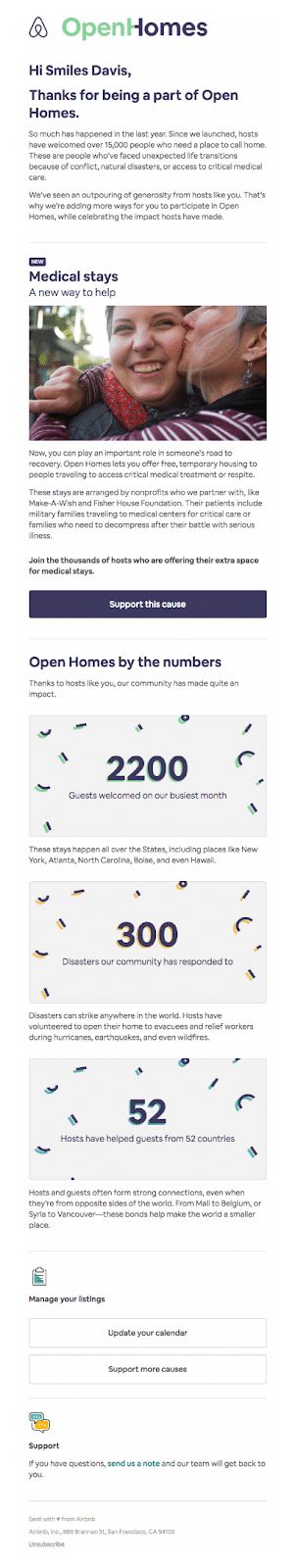 Uma maneira de aumentar sua taxa de abertura é personalizar sua linha de assunto como este e-mail