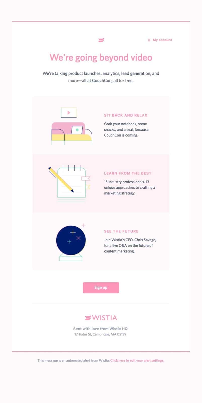 Exemplo de e-mail Wistia