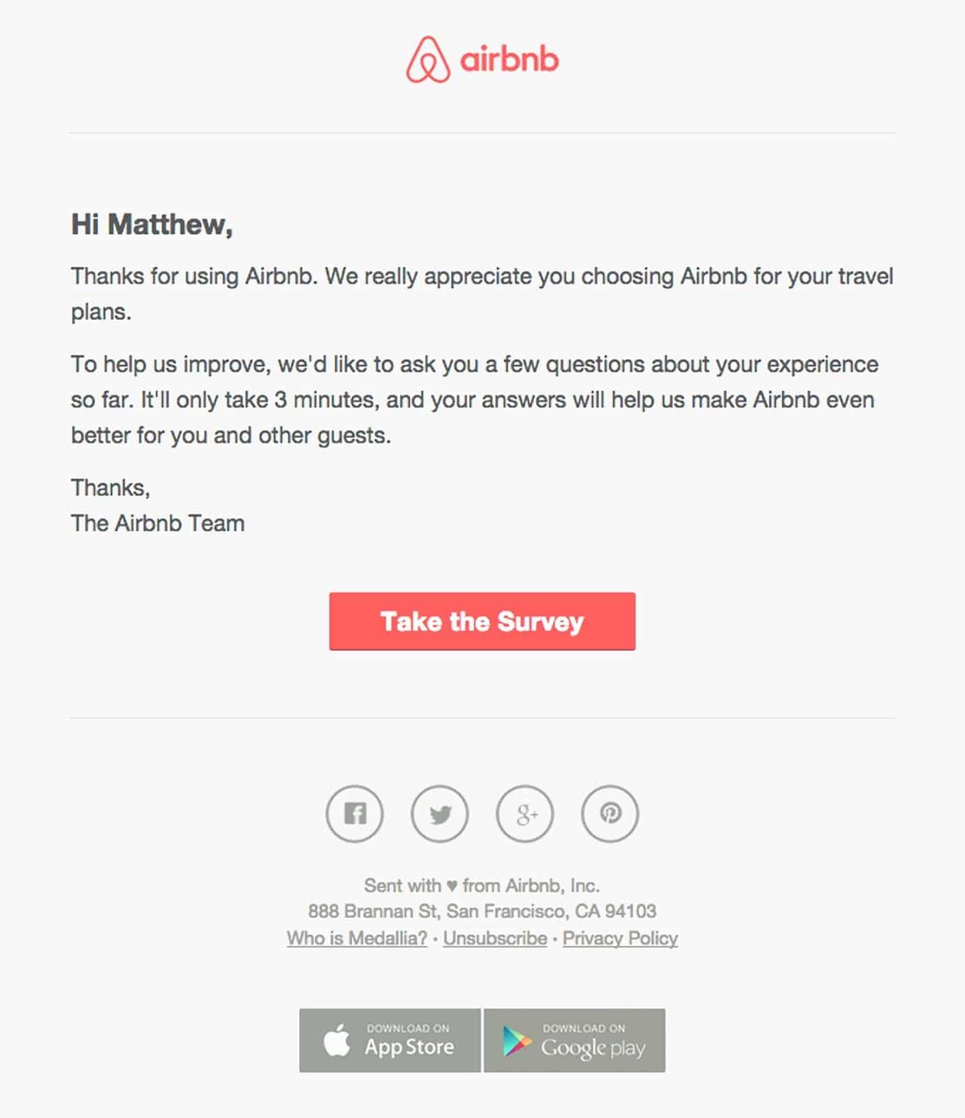 exemplo de email airbnb