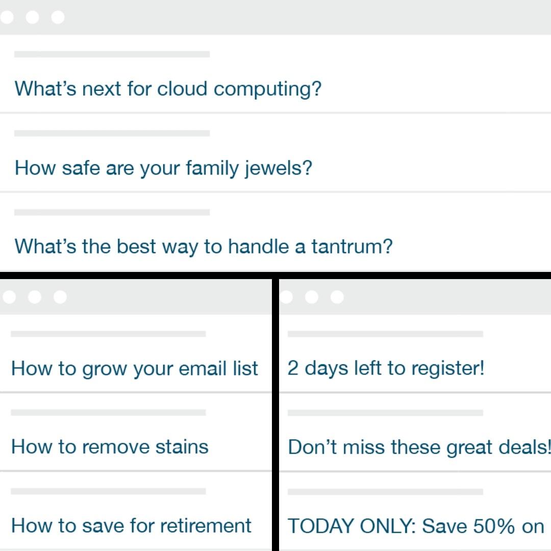 ประเภทของหัวเรื่องอีเมล
