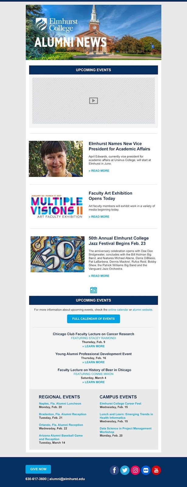 E-Mail-Beispiel vom Elmhurst College