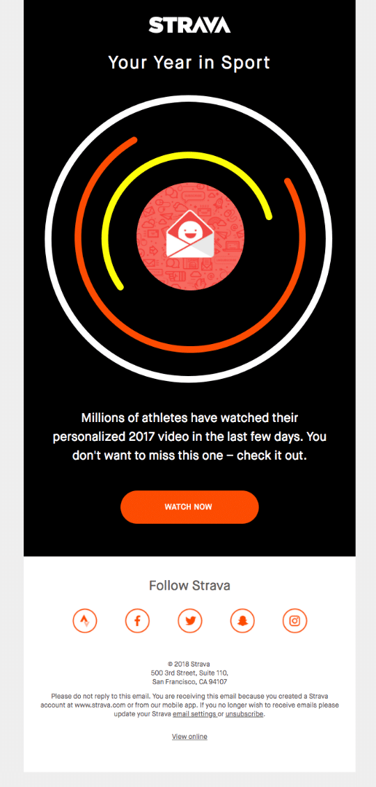 Stravaメールの例