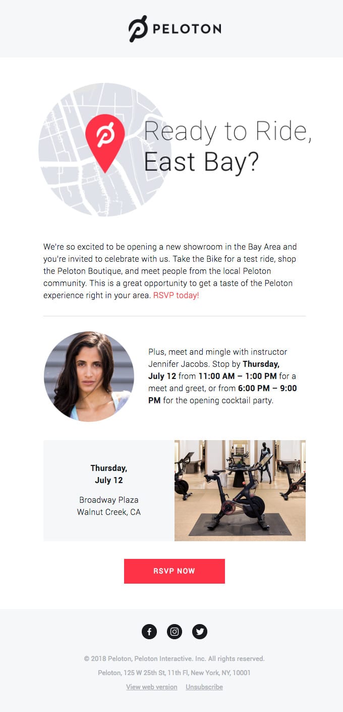 Pelotonメールの例