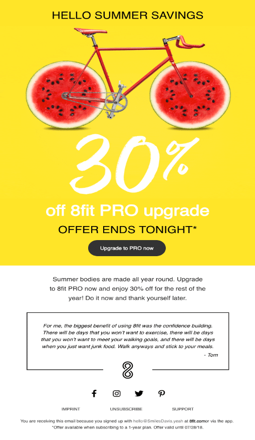 8FitProメールの例