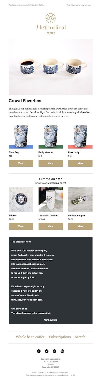 methodisches Kaffee-E-Mail-Beispiel