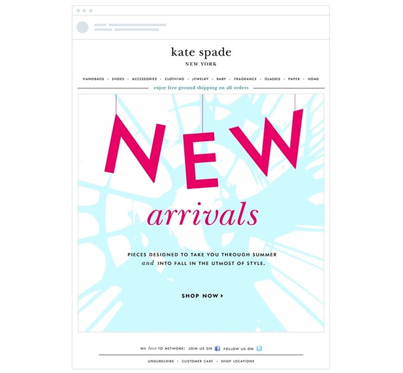E-Mail-Beispiel von Kate Spade