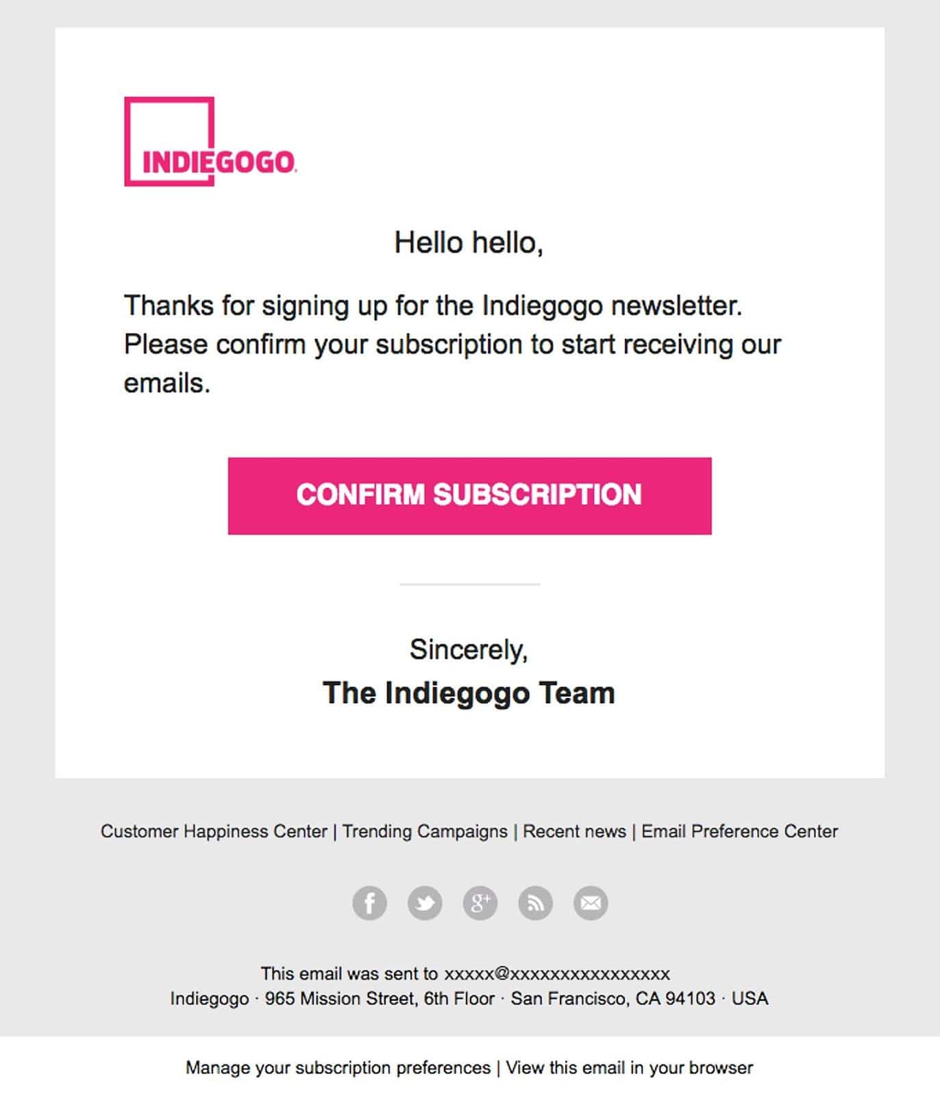 indiegogo haber bülteni kaydı