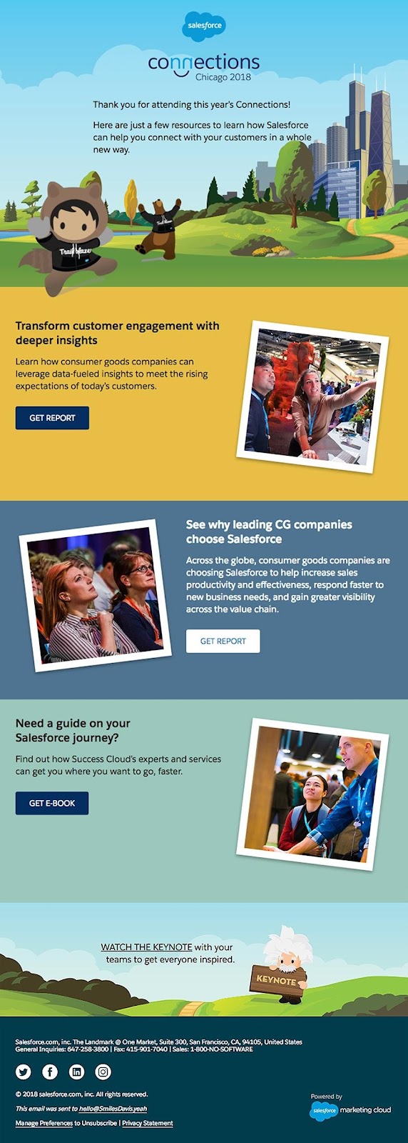 Exemplo de email de convite do Salesforce