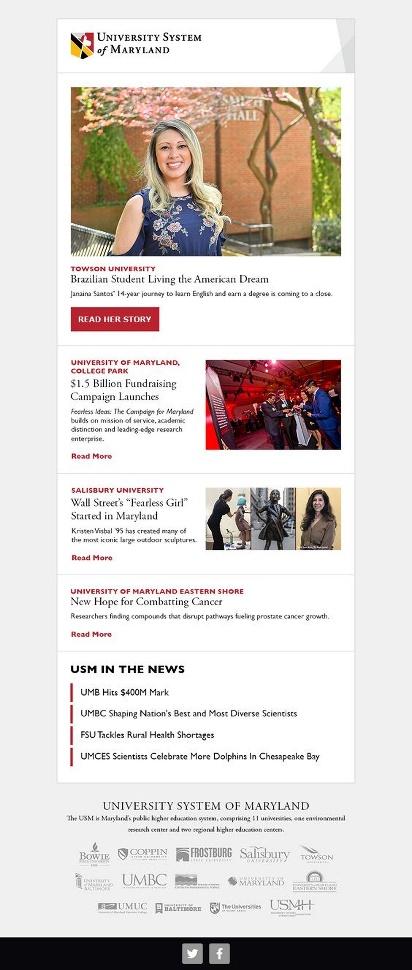 马里兰大学通讯示例