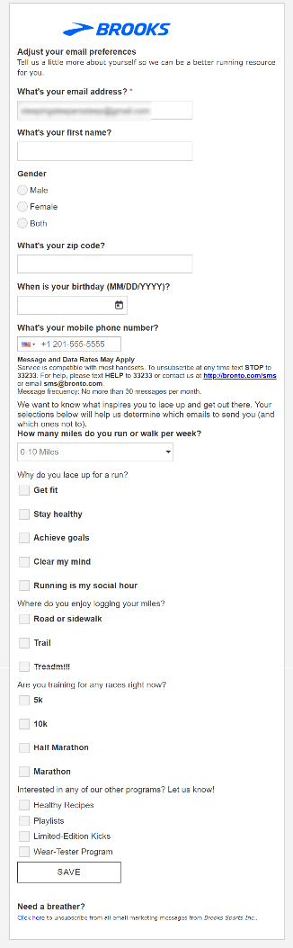 includerea centrelor de preferințe în conținutul unui buletin informativ