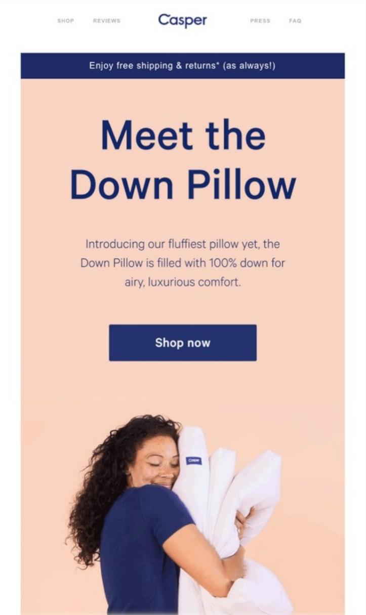 Exemplo de e-mail Casper