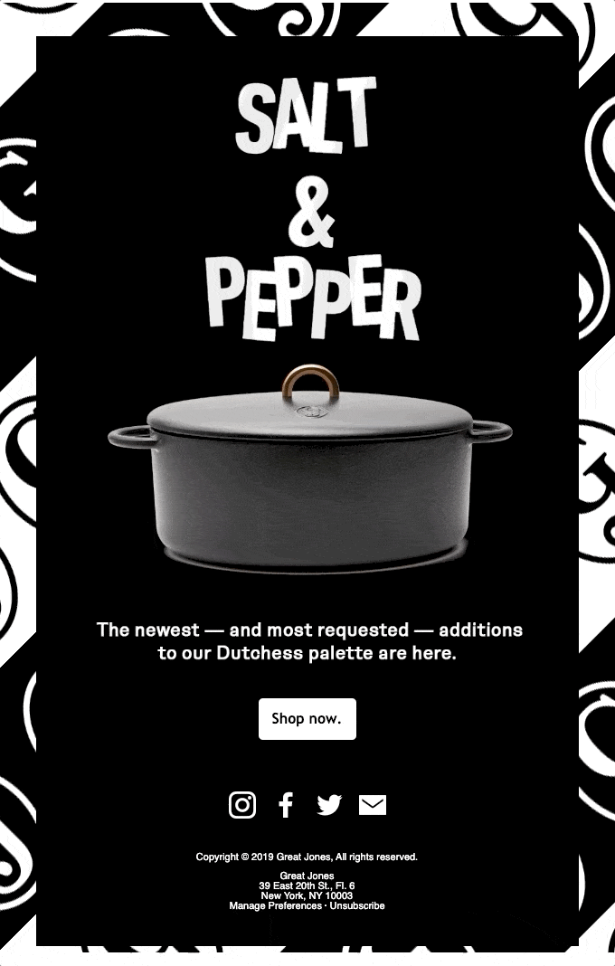 Exemplo de e-mail do Great Jones