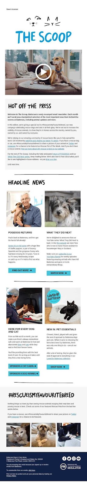 O exemplo de e-mail do Scoop