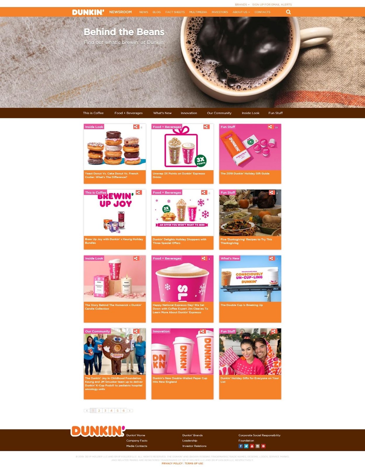 Site da Dunkin Donut
