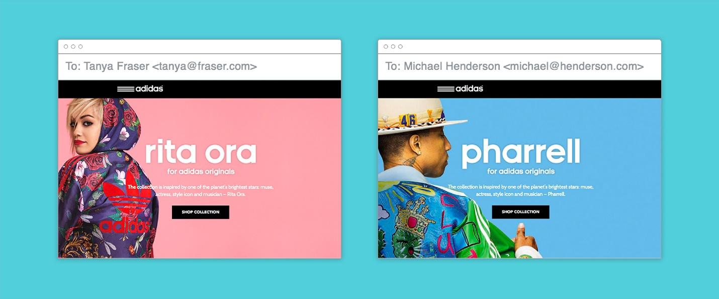Adidas lider besleyici e-posta örneği