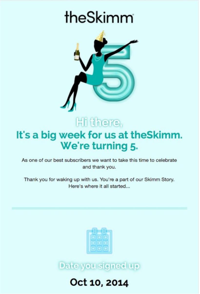 o exemplo de e-mail skimm