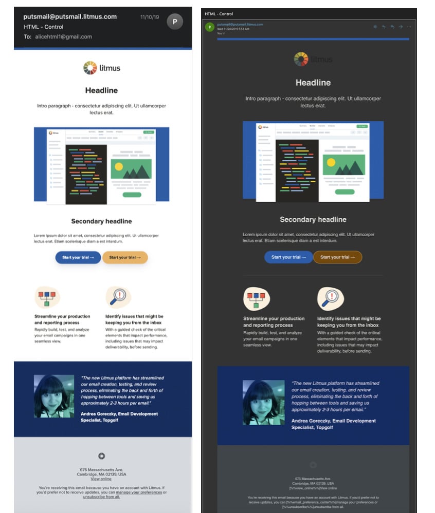 Conception en mode sombre