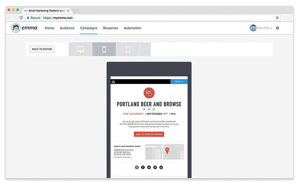 test de conception à l'aide des aperçus de la boîte de réception