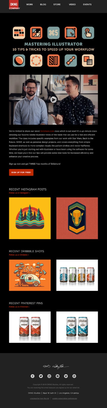 ビデオストーリーテリングメールの例