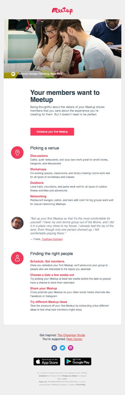 交流会のパーソナライズメールの例