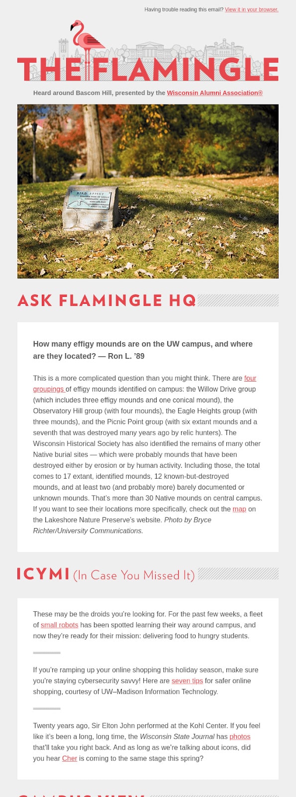 威斯康星大学通过校友电子邮件加强了学校的忠诚度和参与度。