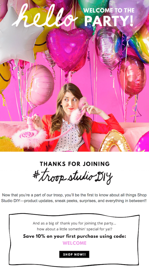 пример красочного приветственного письма