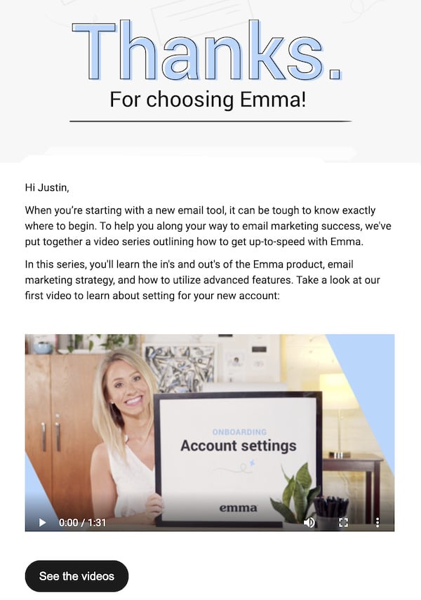 onboarding-welcome-email-example: отправьте своим подписчикам электронное письмо с приветствием в вашем бизнесе.
