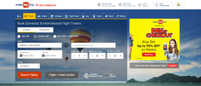 Makemytrip website