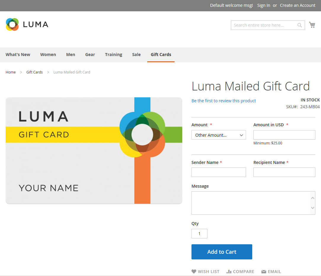 ギフトカード商品ページ