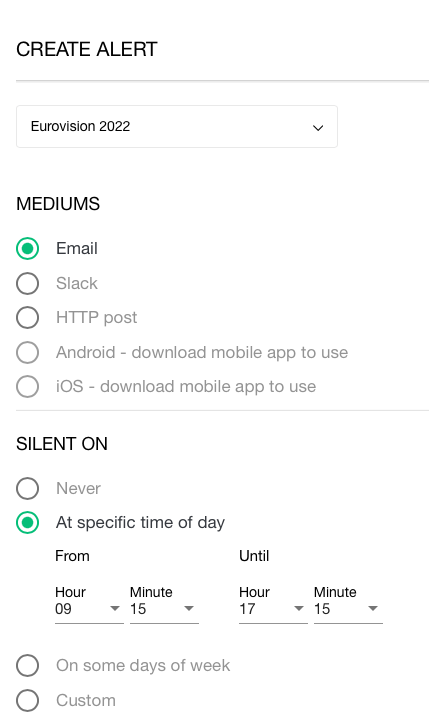Alerte în timp real în Mediatoolkit