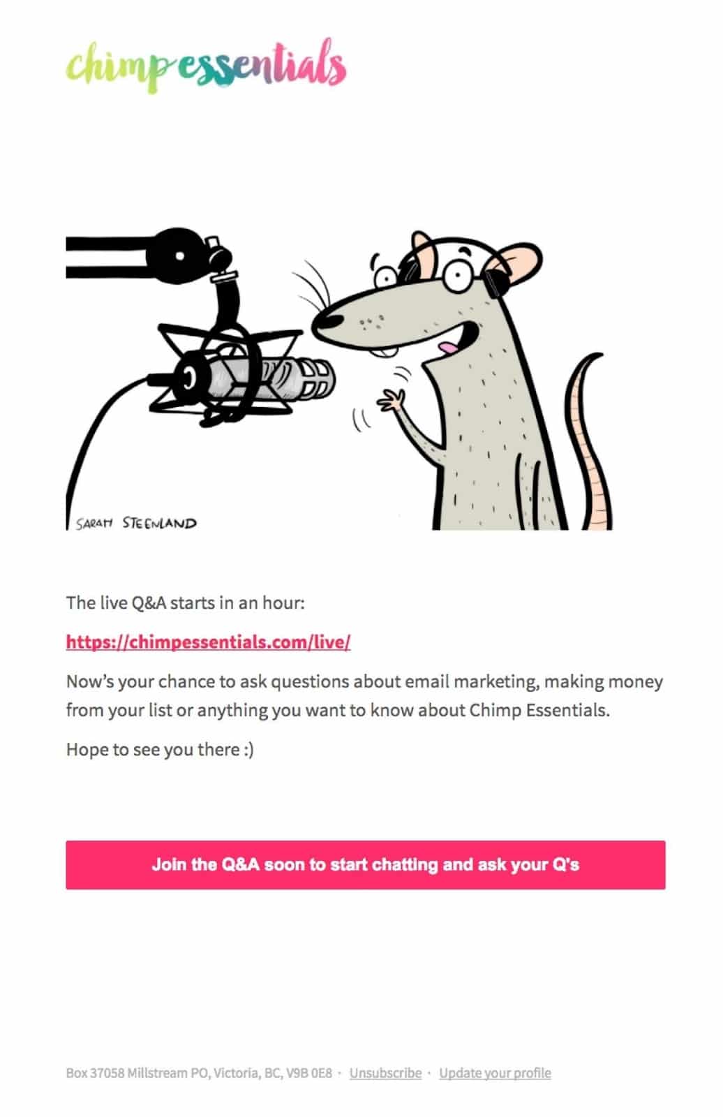 mensagem de lembrete de fundamentos de chimpanzé