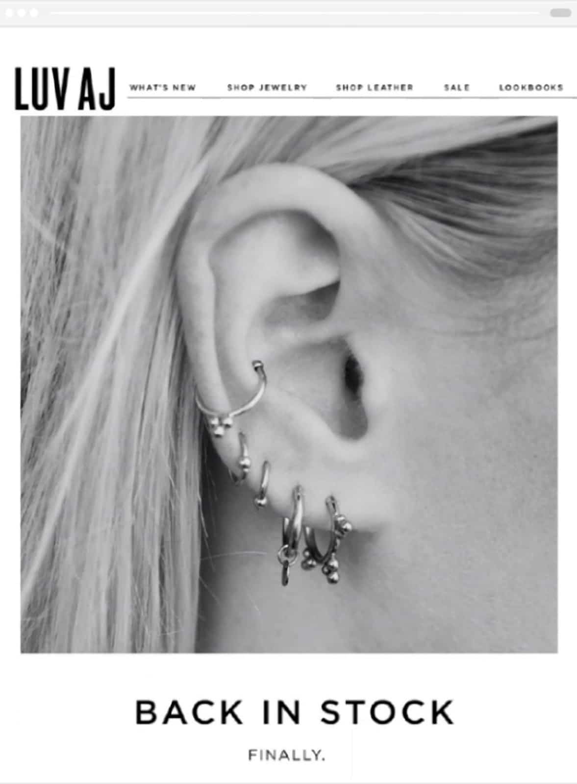 e-mail de atualização de inventário luvAJ