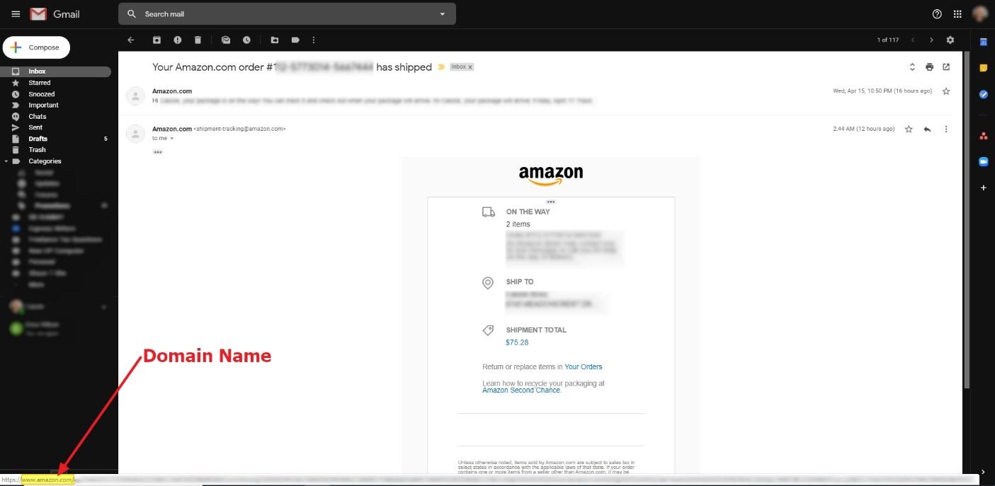 Exemplo da Amazon para não usar encurtadores de links