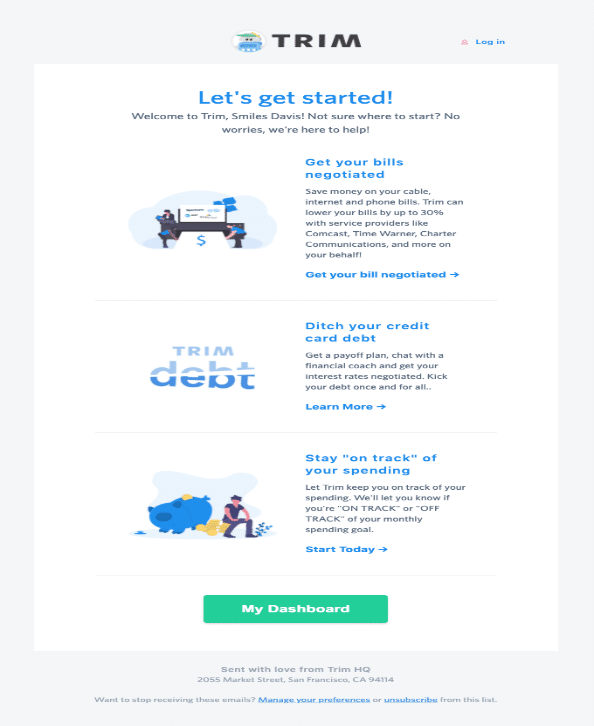 为新手修剪电子邮件示例