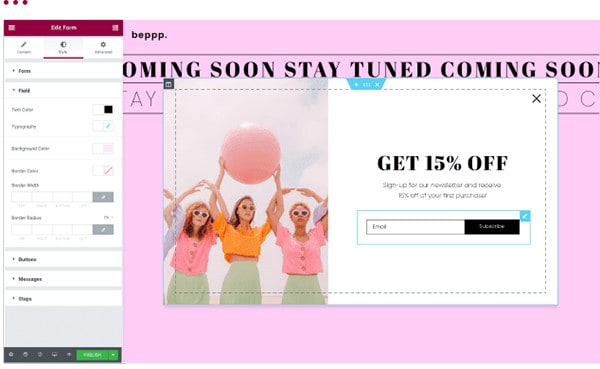 elementorを使用してポップアップを作成する