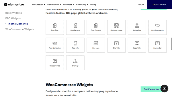 elementorプロテーマ要素セクション