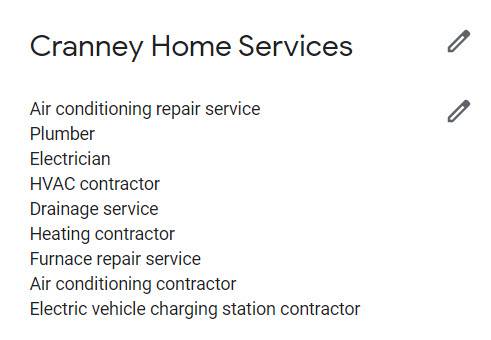 波士頓 HVAC 公司的 Google 業務資料類別