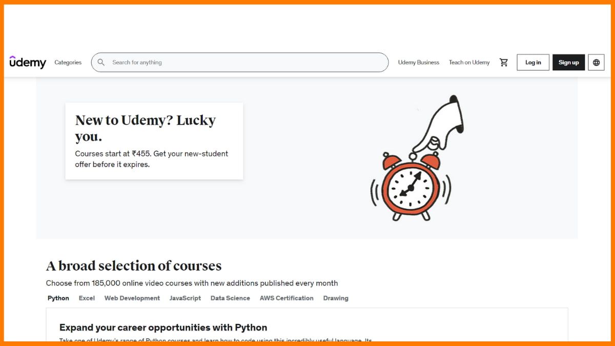 Site da Udemy