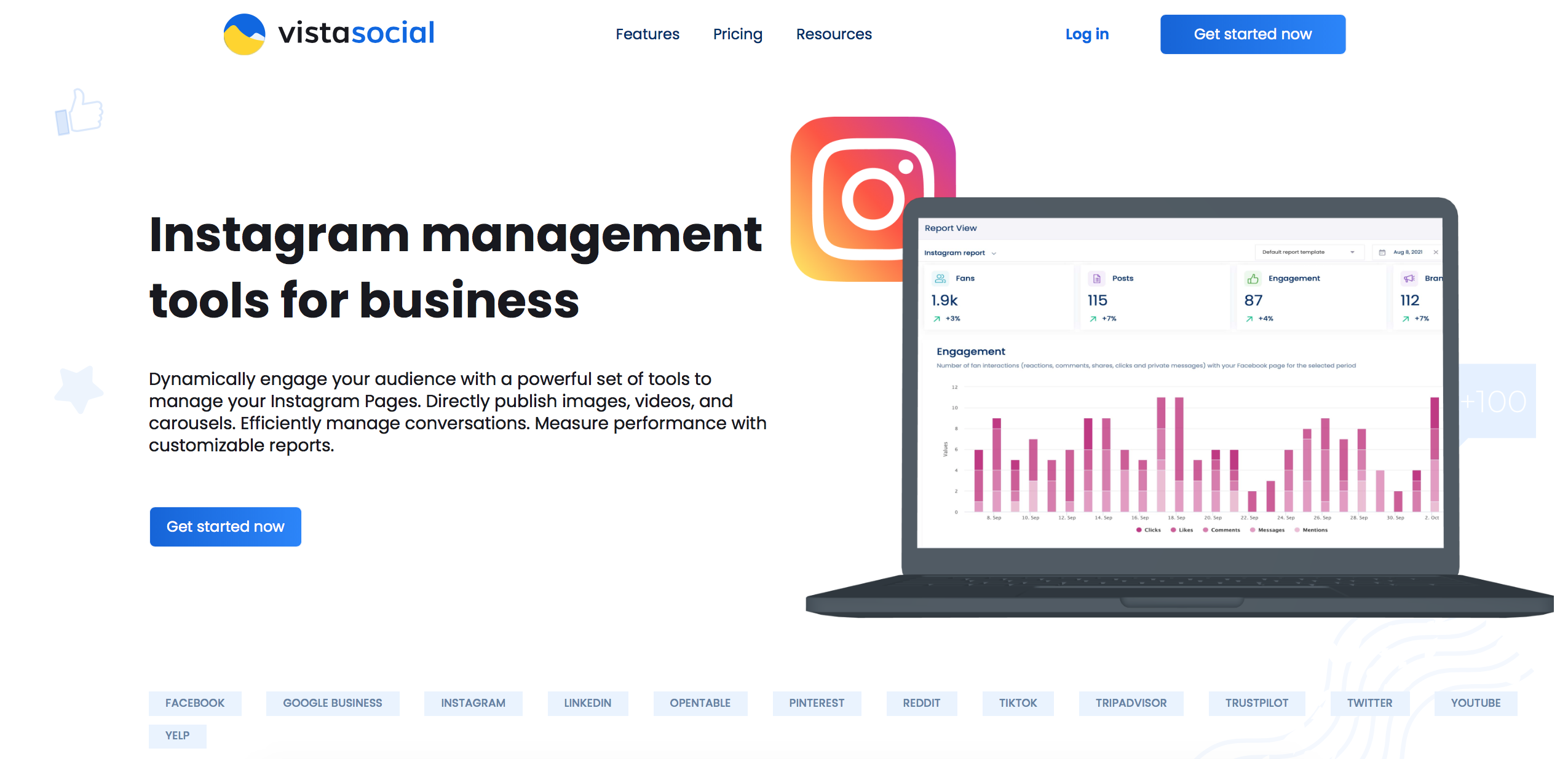 Outils de gestion Vista Social Instagram pour les entreprises | Agence Vista