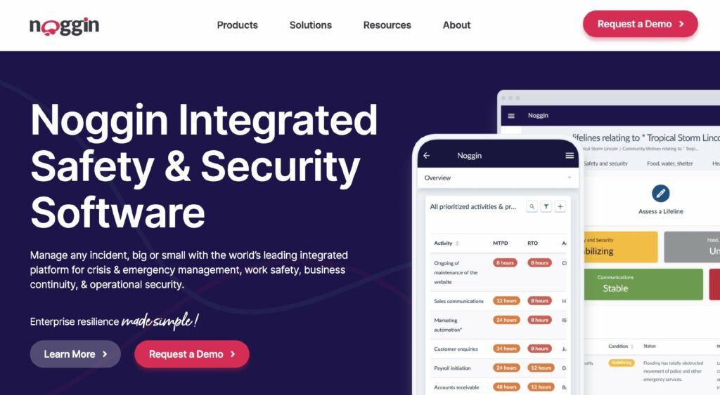 ferramenta de gerenciamento de crises noggin