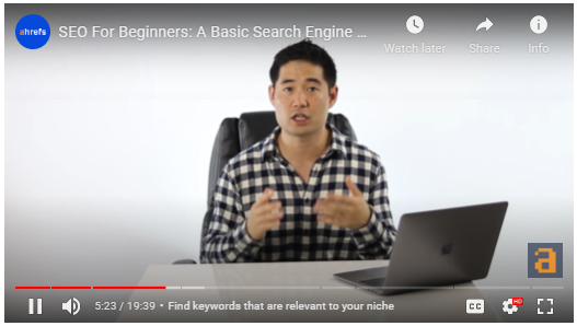 ビデオチュートリアルの例