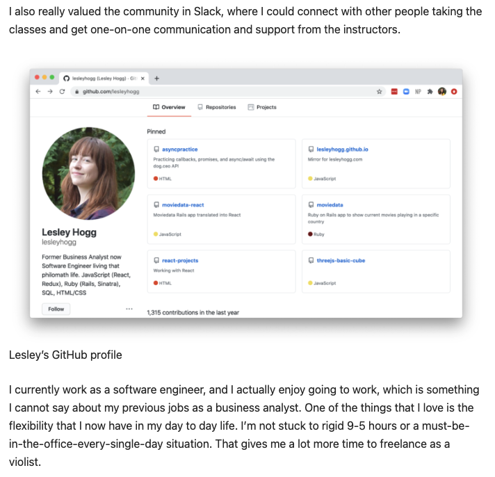 専用のブログ投稿例
